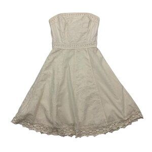 White House Black Market Cream Strapless Dress